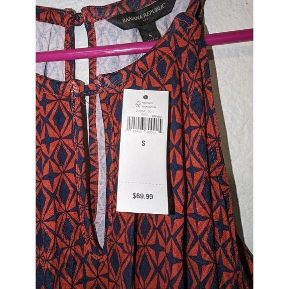 NWT Banana Republic Women's Geometric Keyhole Halter Blouson Romper Small - Picture 11 of 12